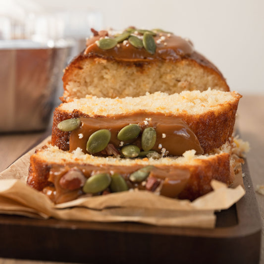 Panqué de elote y dulce de leche