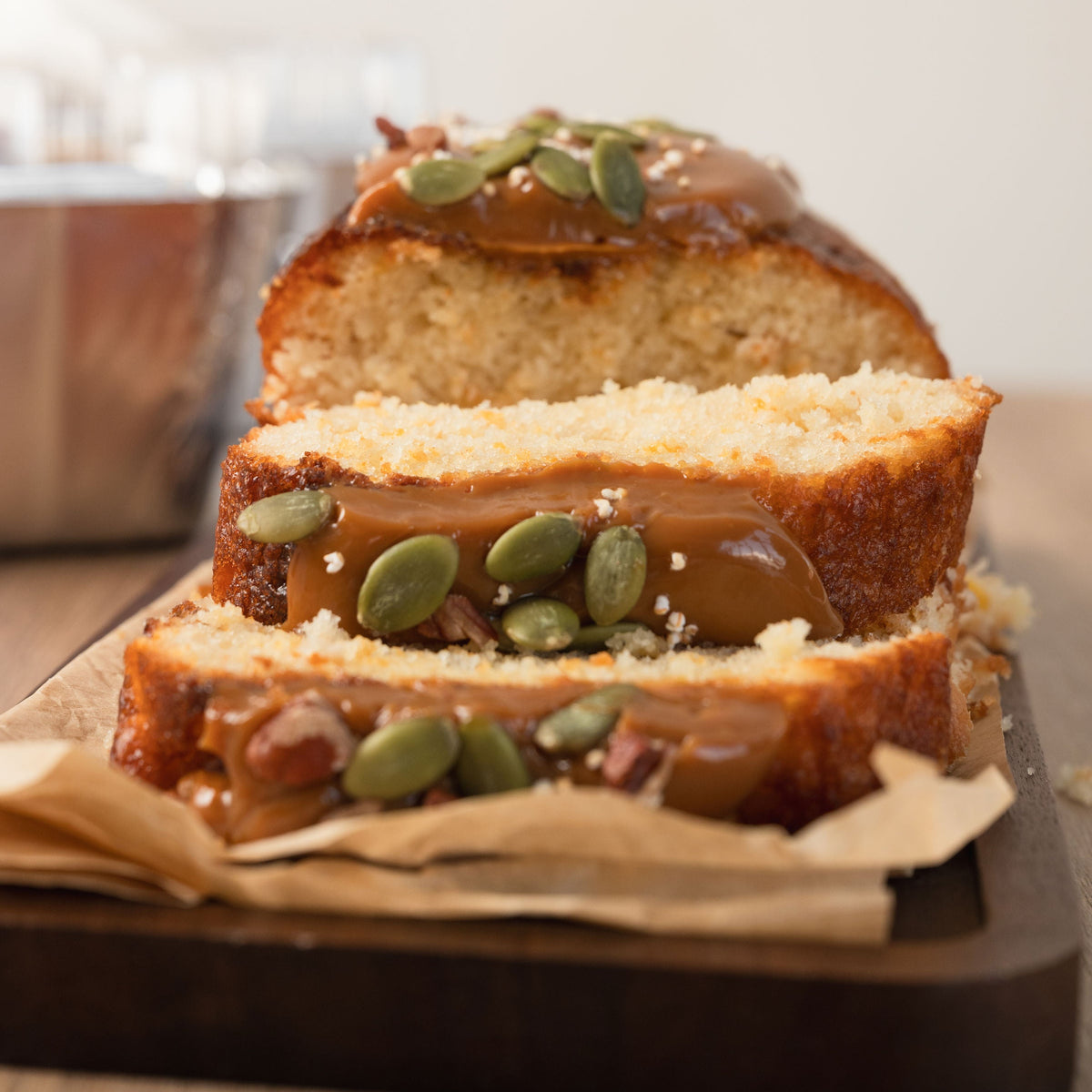 Panqué de elote y dulce de leche